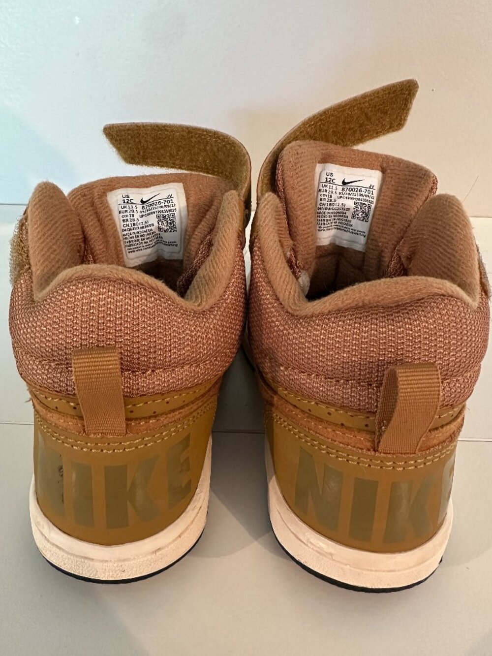 Nike Court Borough Shoes | Tan Brown Mid-Top | Toddler Boy’s Size 12C - Picture 3 of 4